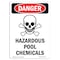 Signmission Safety Sign, OSHA Danger, 5" Height, Hazardous Pool Chemicals, Portrait OS-DS-D-35-V-1628 - alternate 1